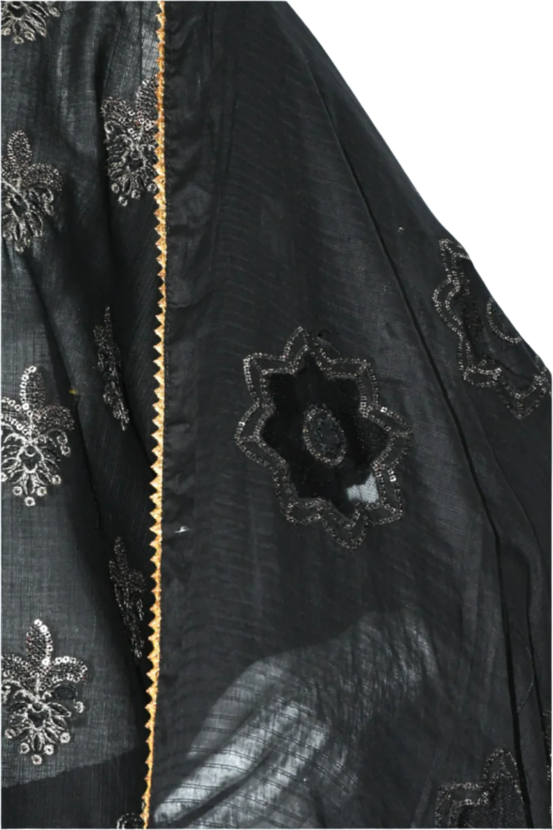 Jet Black Embroidered Shirt,Trouser & Dopatta