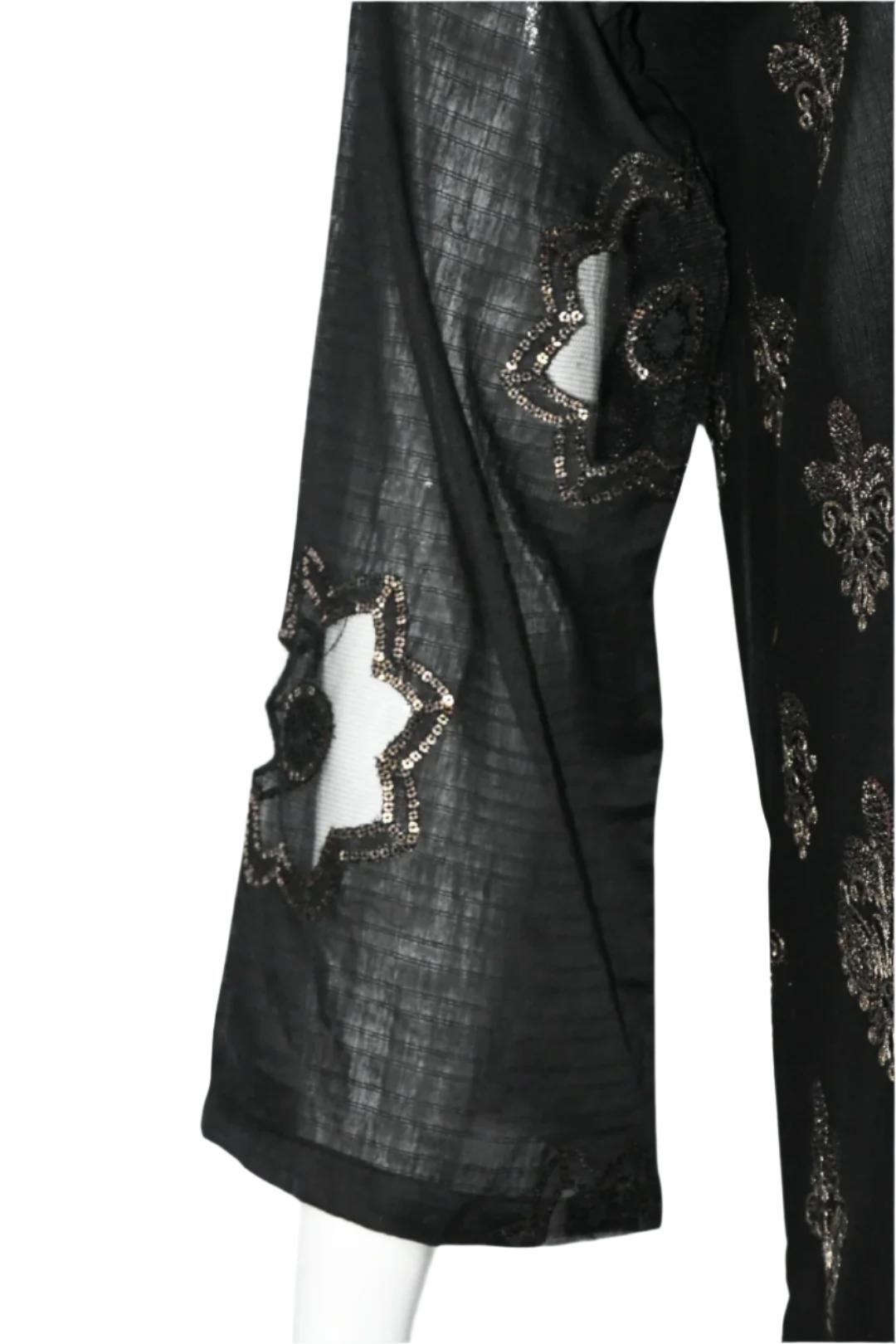 Jet Black Embroidered Shirt,Trouser & Dopatta