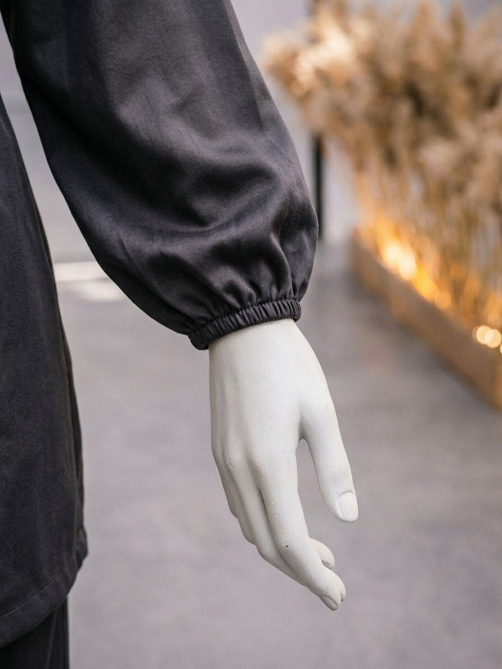 Co-Ord Set V Button Neck-Charcoal Grey