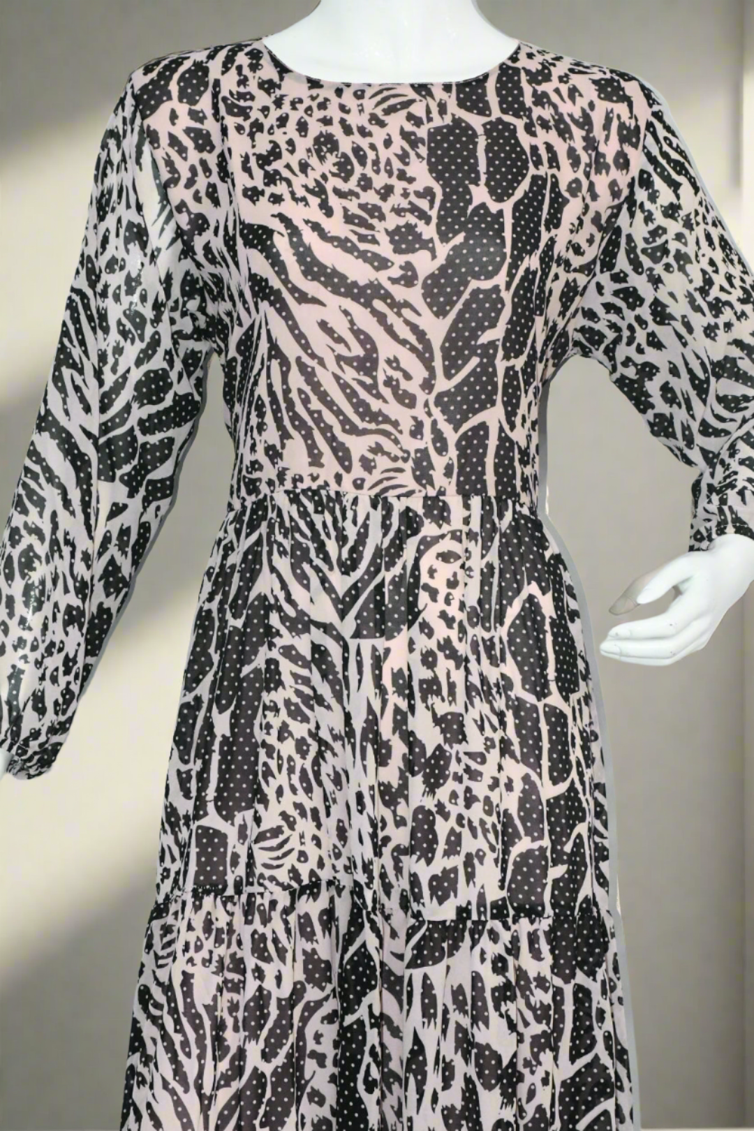 Maxi Regular Midi Dress-Tiger Print