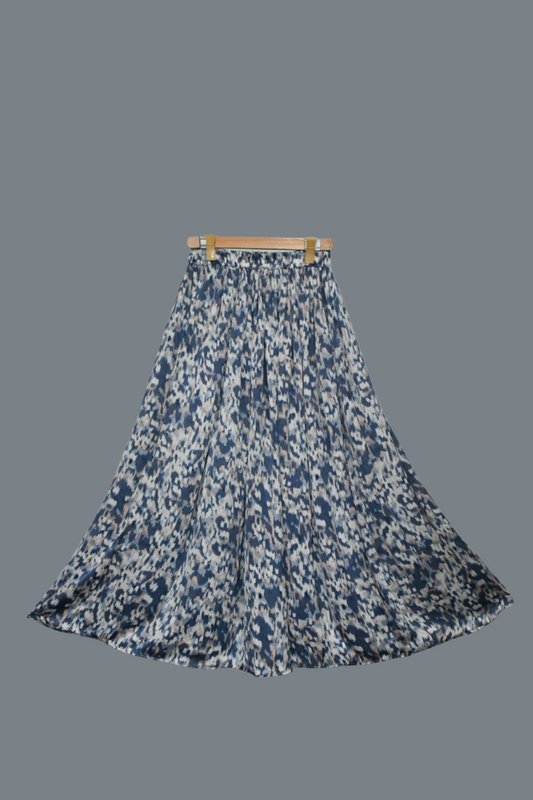 Silk Skirt-Abstract Print